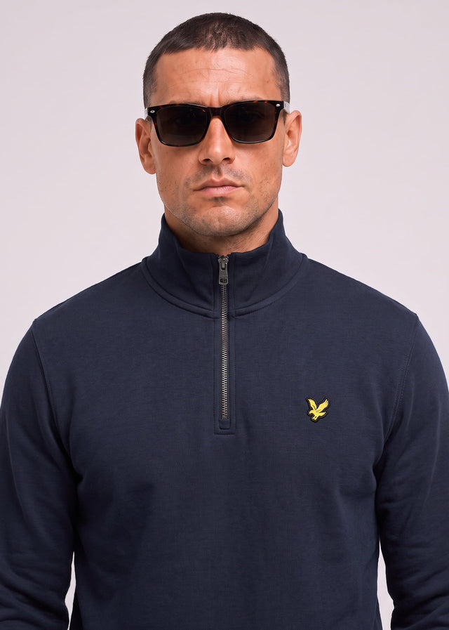 Lyle & Scott Truien Loopback quarter zip sweat - dark navy