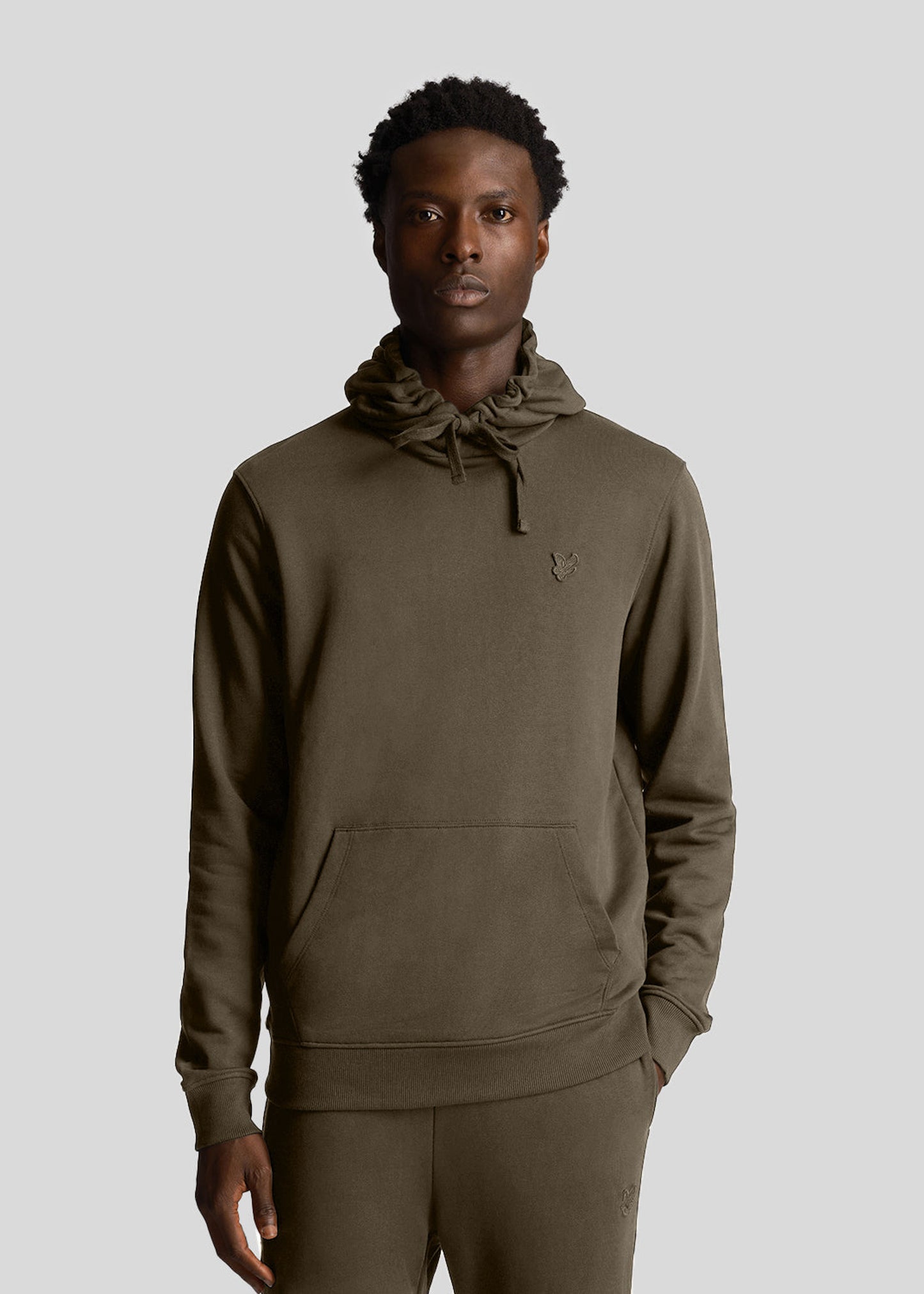 Lyle & Scott Hoodies Tonal eagle pullover hoodie - olive