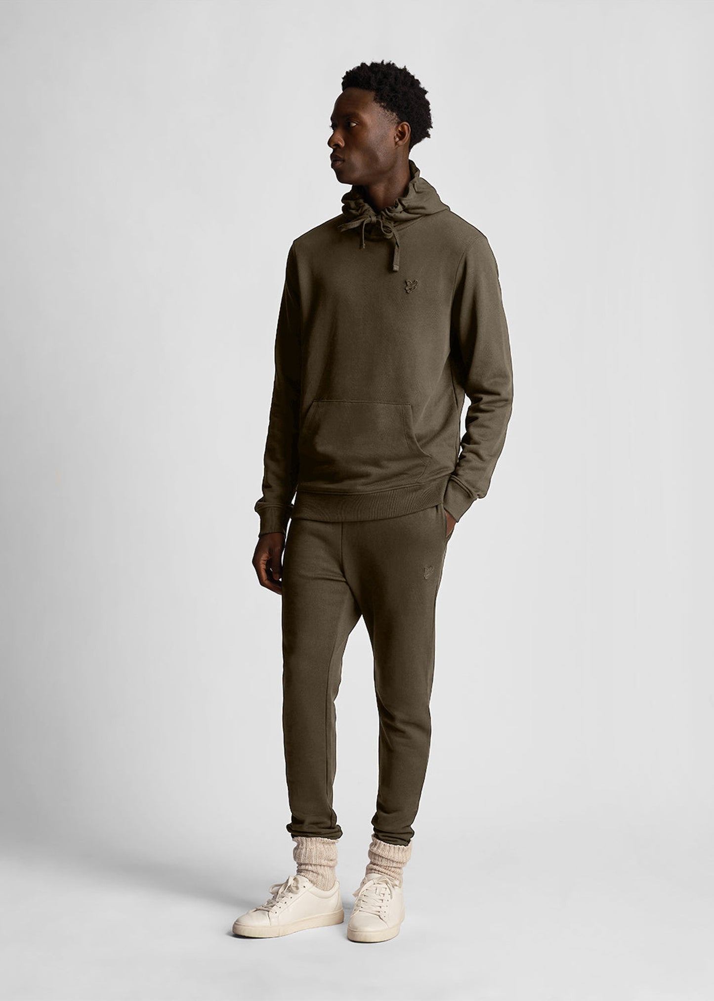 Lyle & Scott Hoodies Tonal eagle pullover hoodie - olive