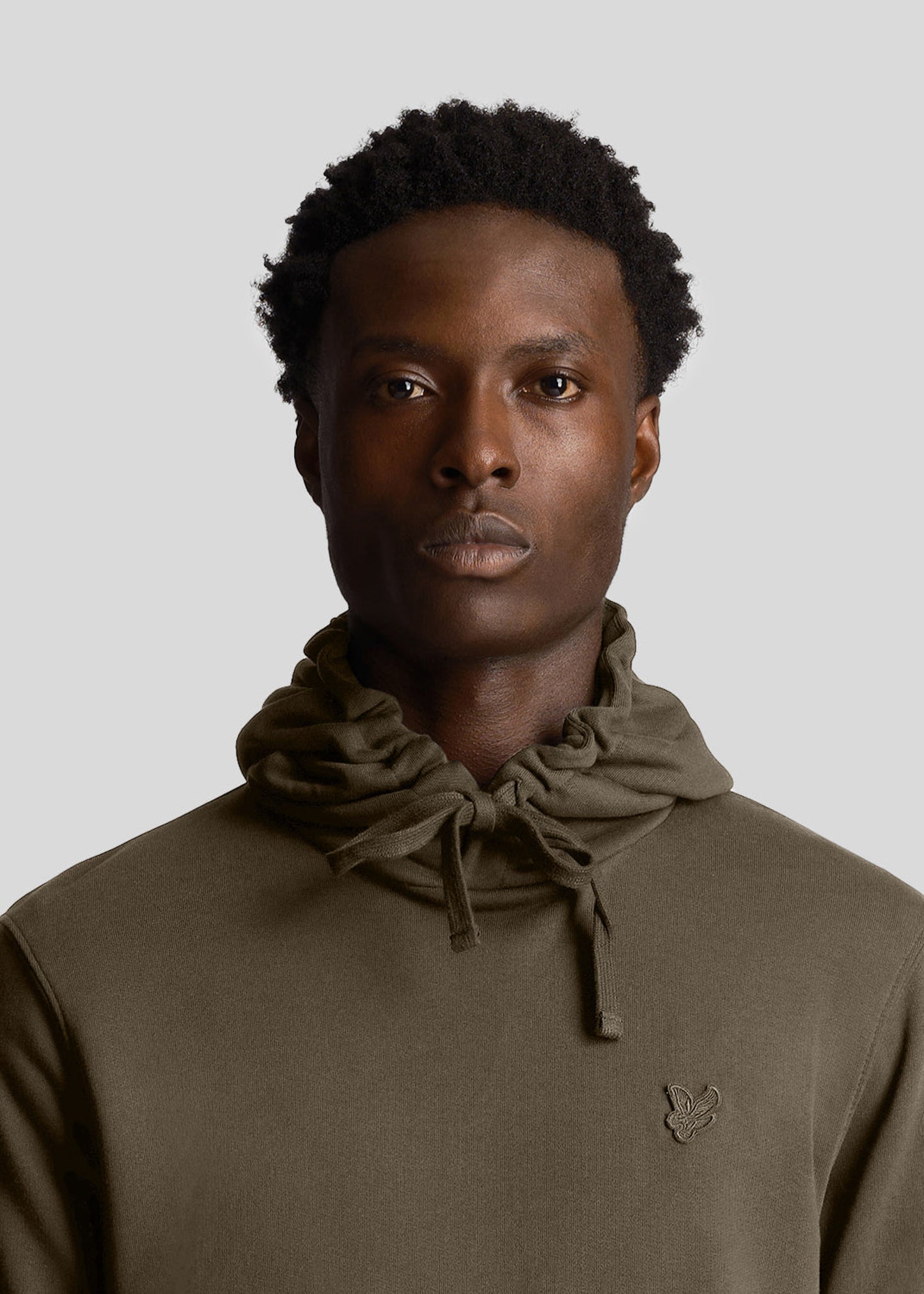 Lyle & Scott Hoodies Tonal eagle pullover hoodie - olive