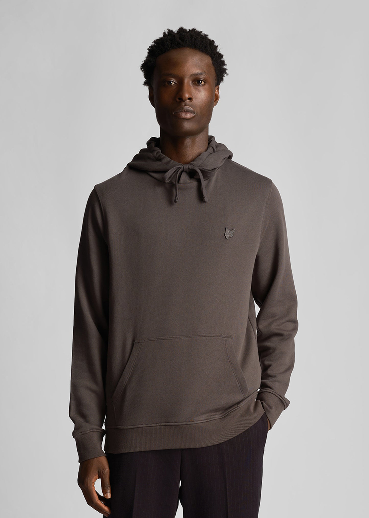 Lyle & Scott Hoodies Tonal eagle pullover hoodie - gunmetal