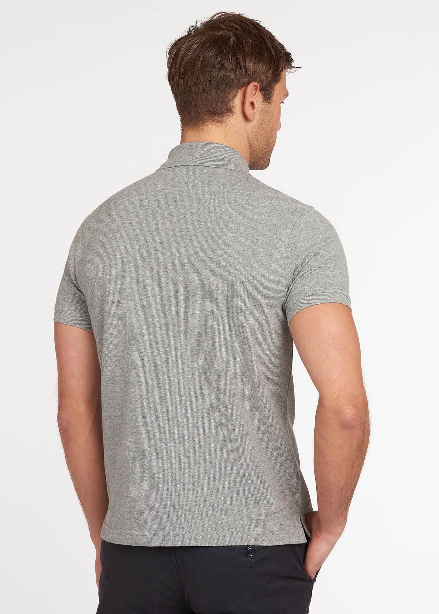 Barbour Polo's Tartan pique polo - grey marl