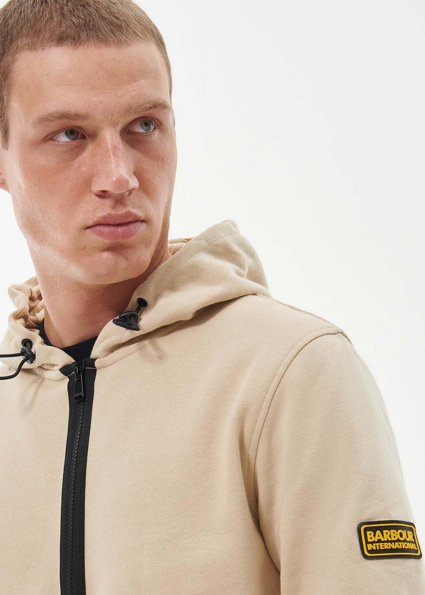 Barbour International Hoodies Badge half zip hoodie - lt stone