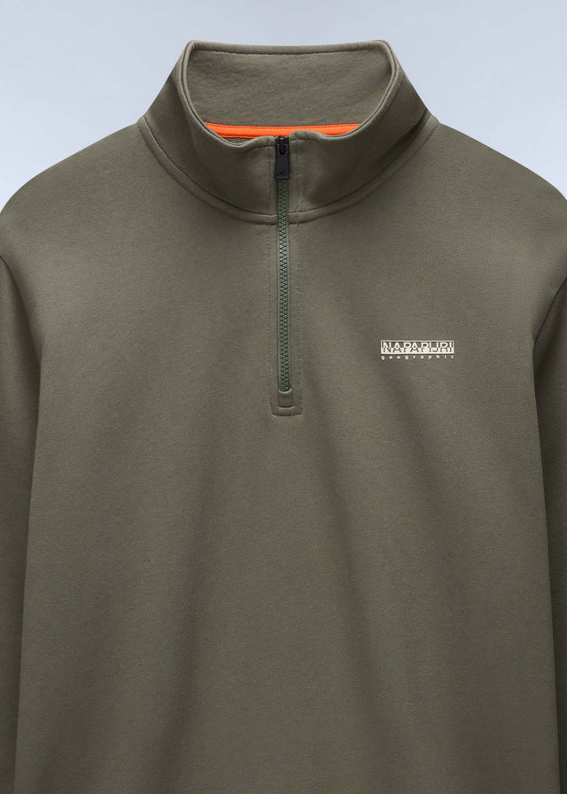 Napapijri Sweaters Small box quarter zip sweat - tea leaf