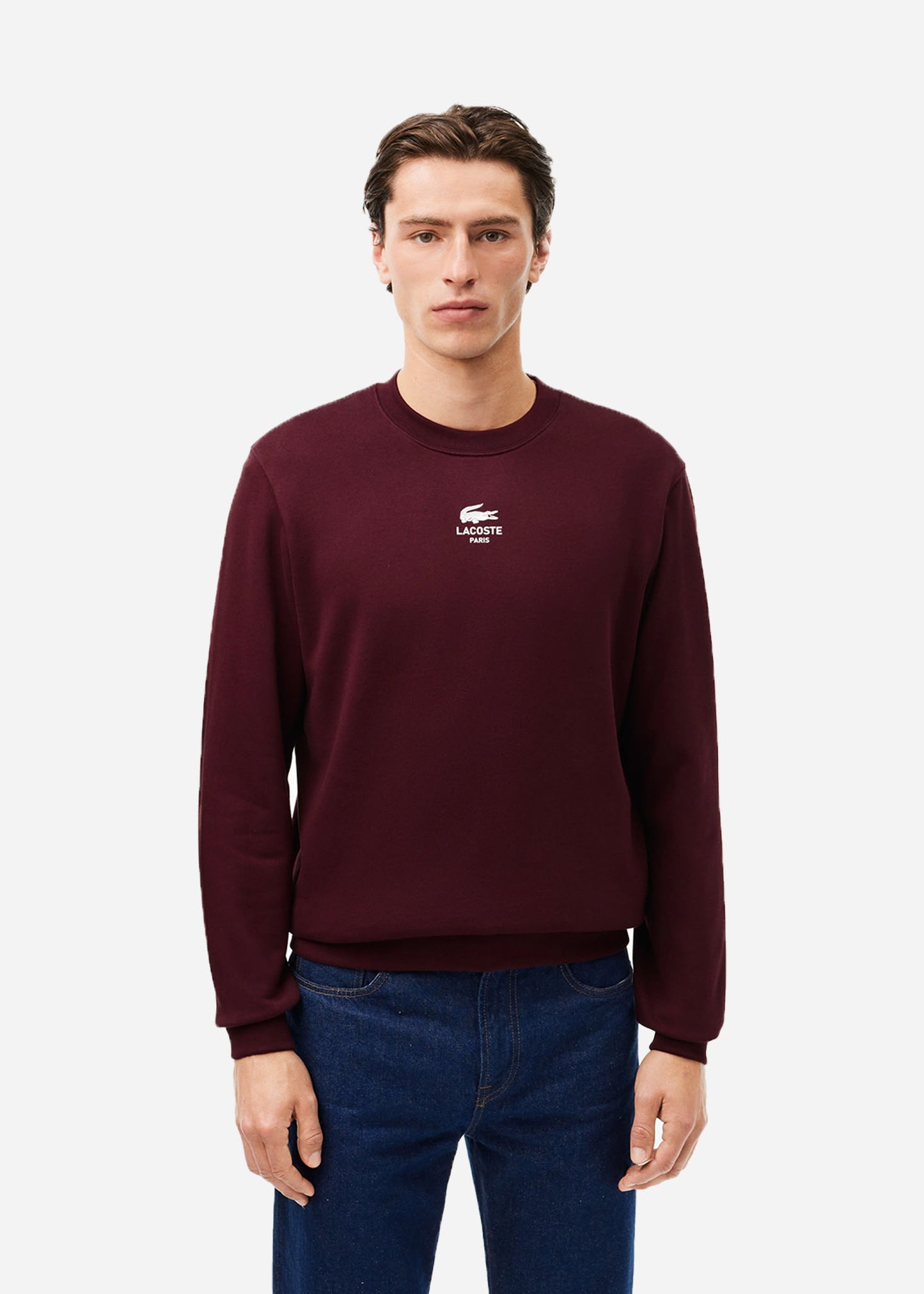 Lacoste Truien Sweatshirt logo print- expresso