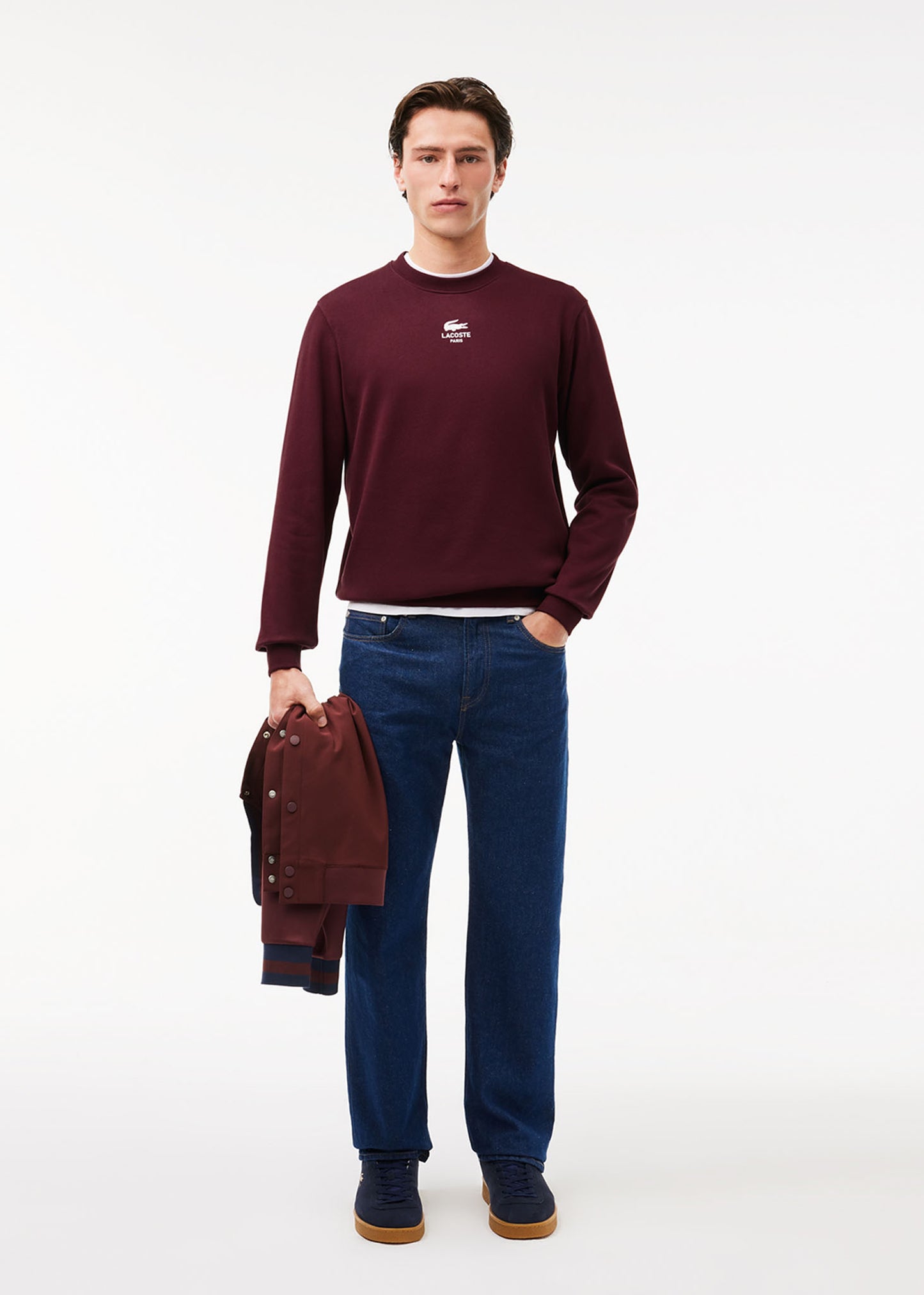 Lacoste Truien Sweatshirt logo print- expresso