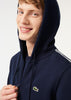 Lacoste Vesten Contrast stripe zip through hoodie - navy blue