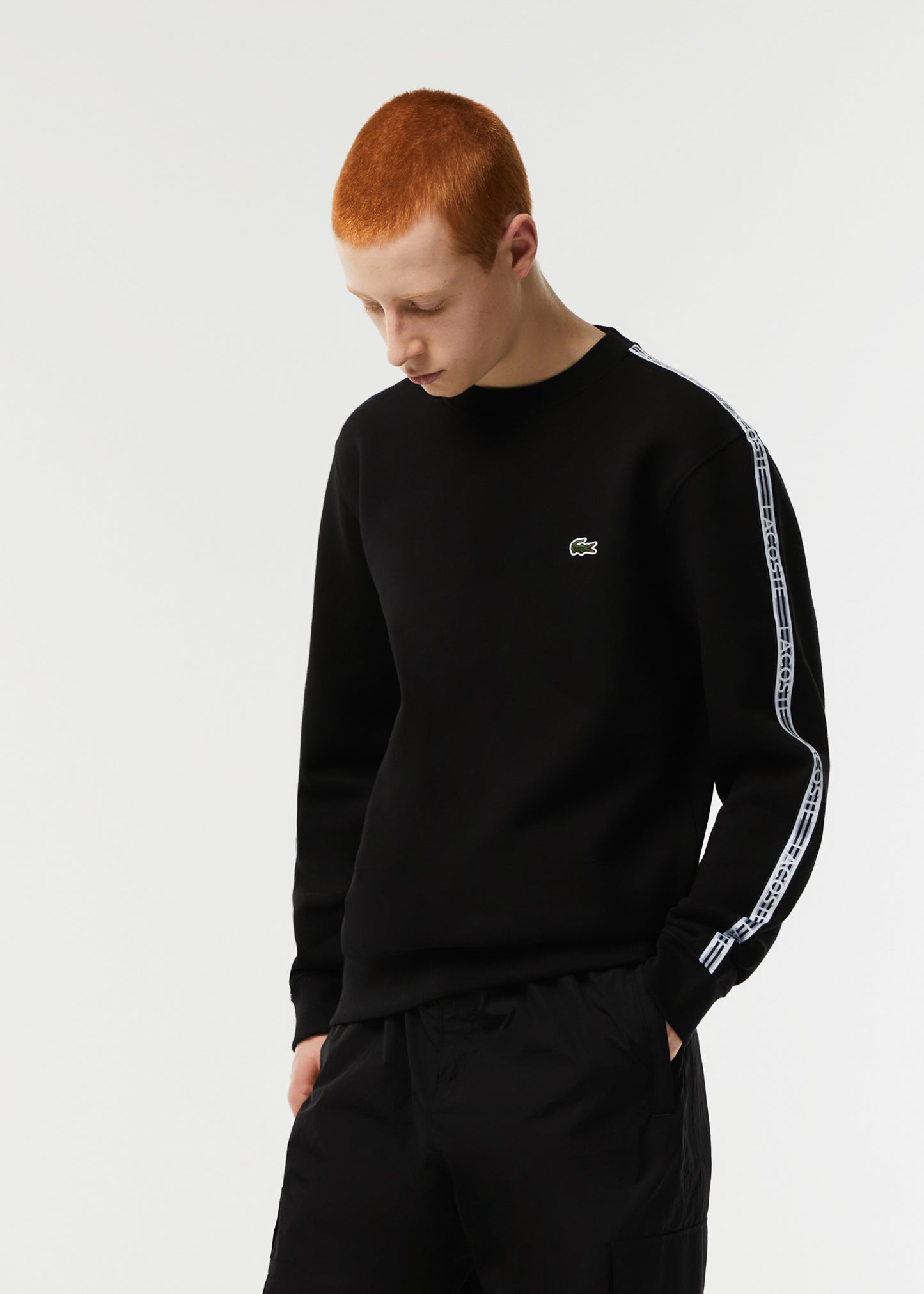 Lacoste Truien Contrast stripe sweater - black