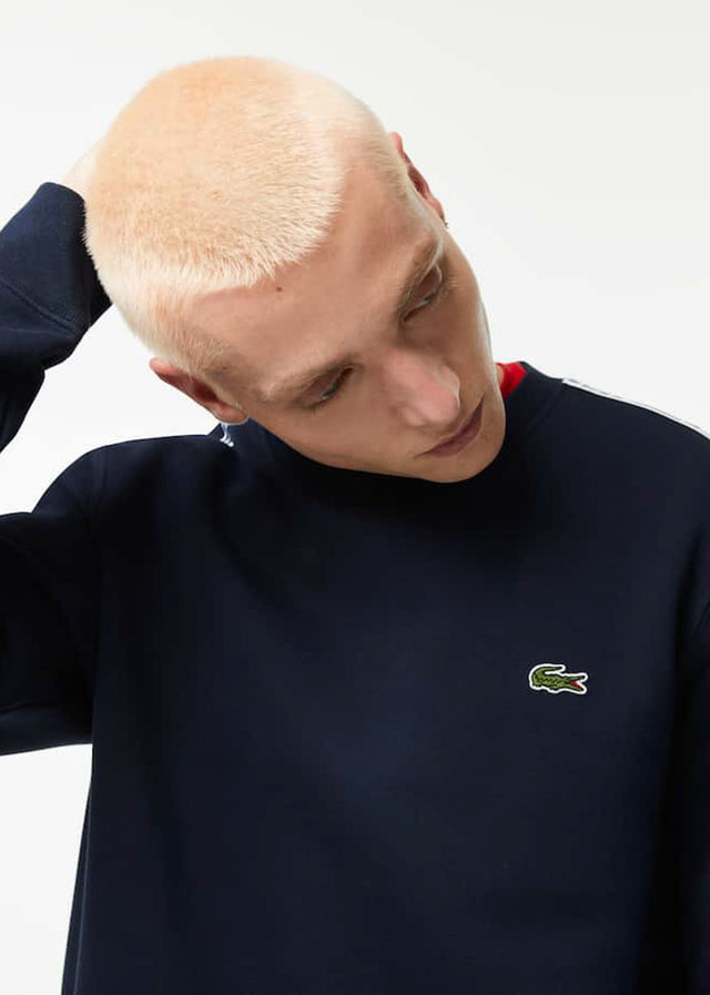 Lacoste Sweaters Contrast stripe sweater - navy blue