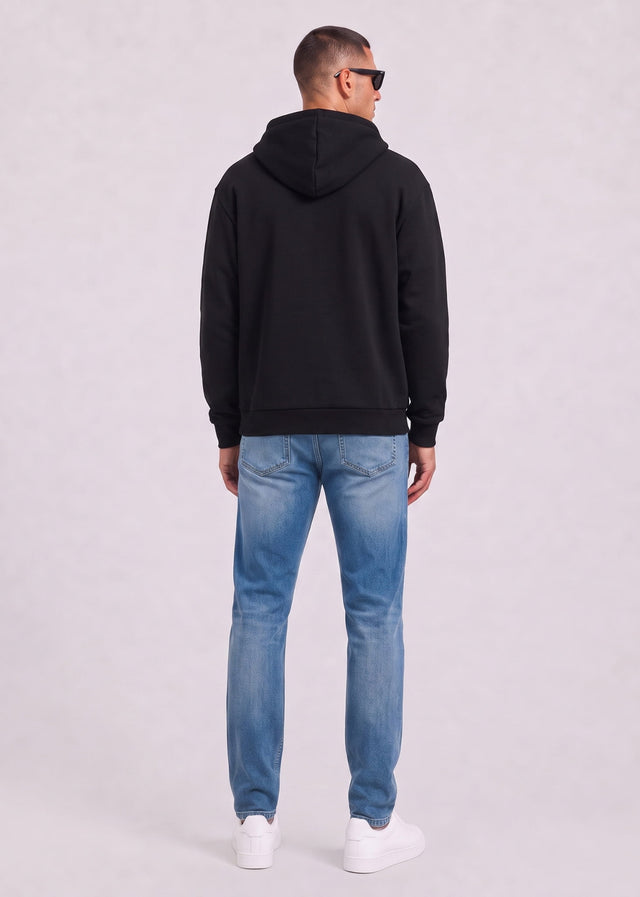Lacoste Vesten Fleece zipped front hoodie - black