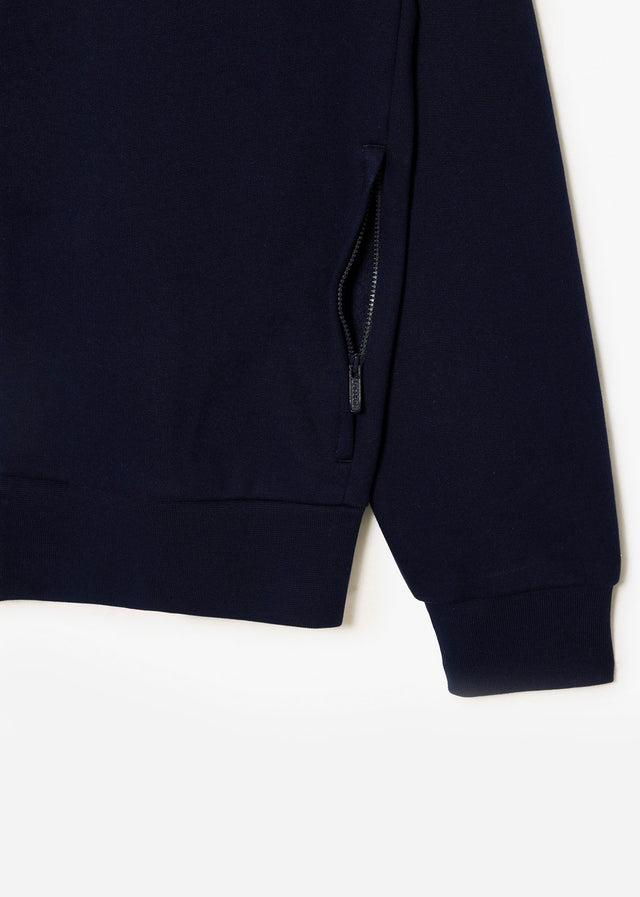 Lacoste Sweaters Brushed fleece zip through sweater - Navy