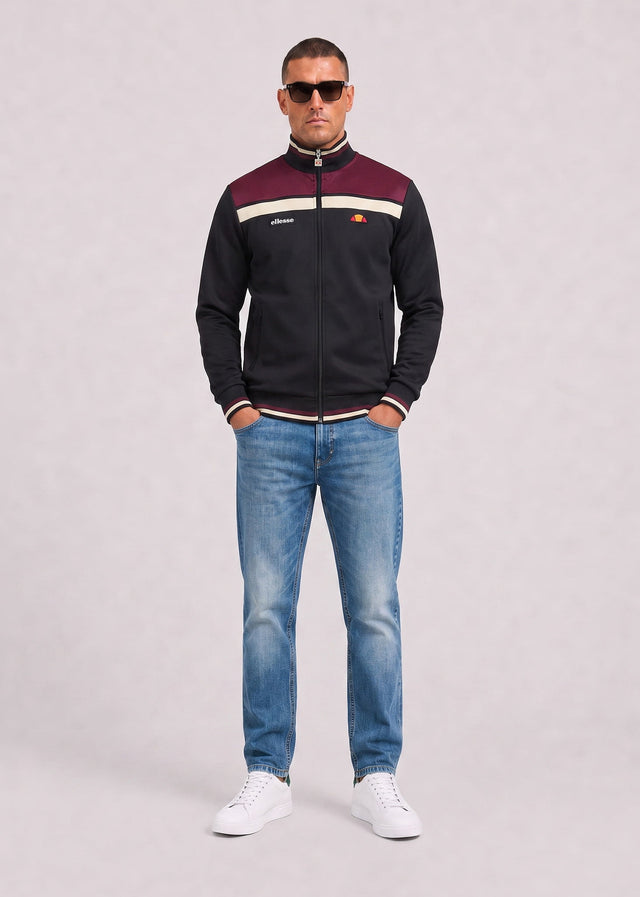 Ellesse Vesten Vignola track top - black burgundy