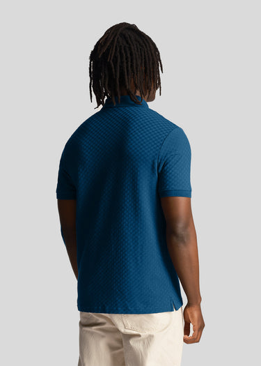 Lyle & Scott Polo's  Grid texture polo shirt - apres navy
