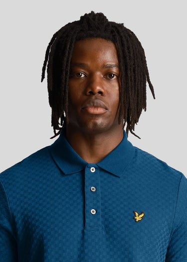 Lyle & Scott Polo's  Grid texture polo shirt - apres navy