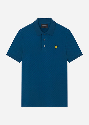 Lyle & Scott Polo's  Grid texture polo shirt - apres navy