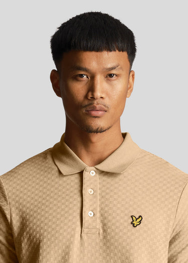 Lyle & Scott Polo's  Grid texture polo shirt - cairngorms khaki