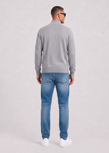 Barbour Truien Barbour cotton half zip knitted jumper - grey marl