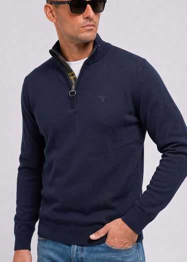 Barbour Truien Cotton half zip knitted jumper - navy