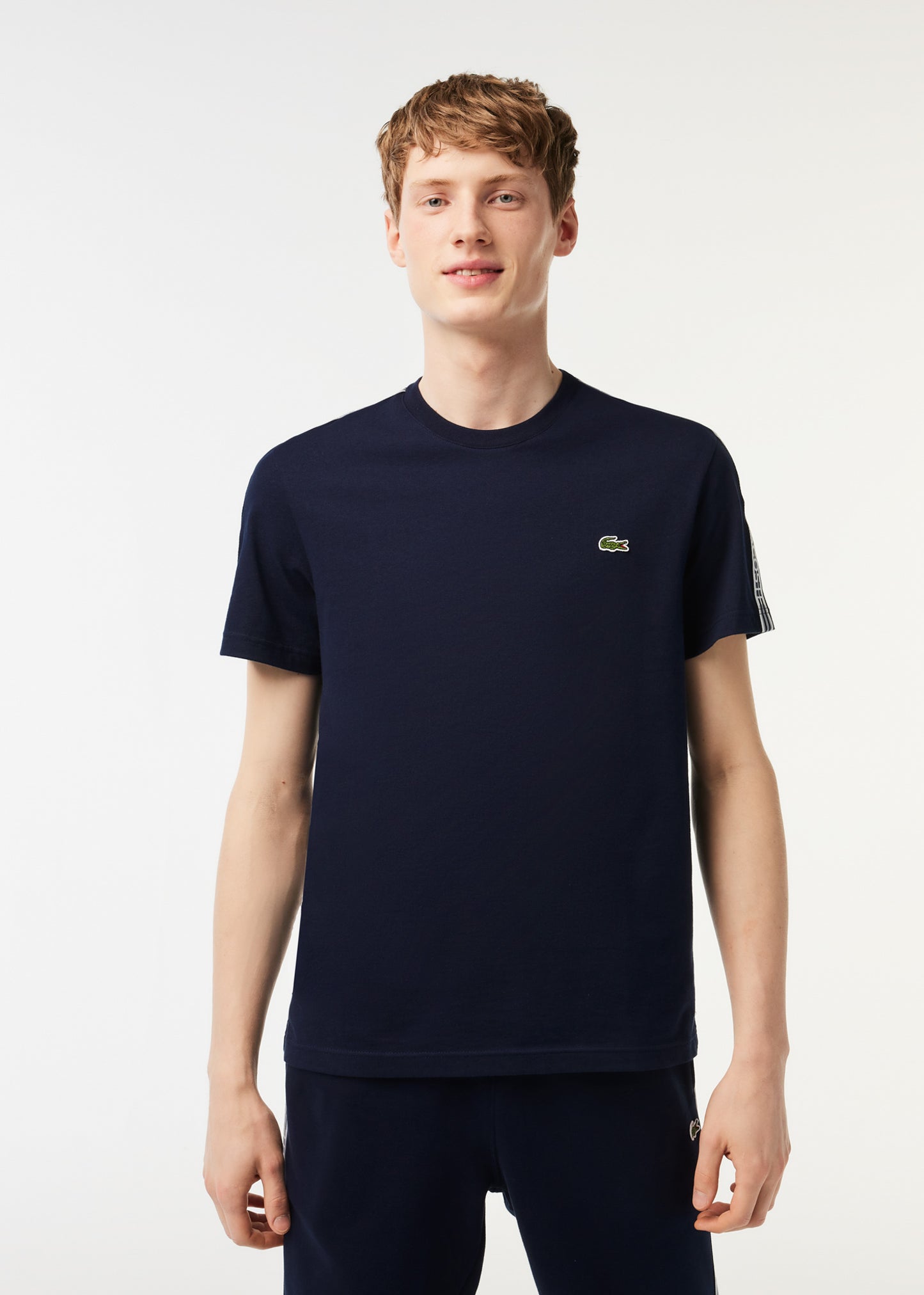 Lacoste T-shirts Contrast stripe t-shirt - navy blue
