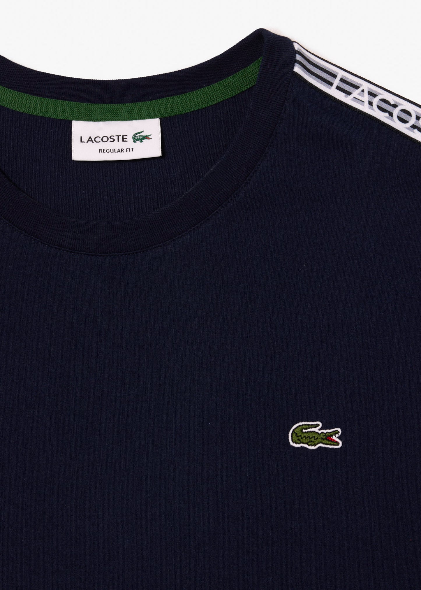 Lacoste T-shirts Contrast stripe t-shirt - navy blue