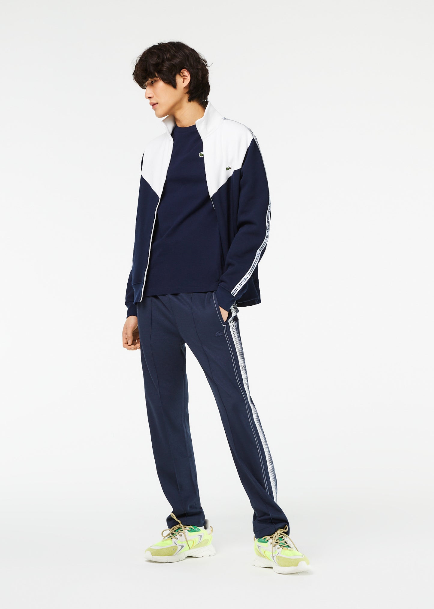 Lacoste T-shirts Contrast stripe t-shirt - navy blue