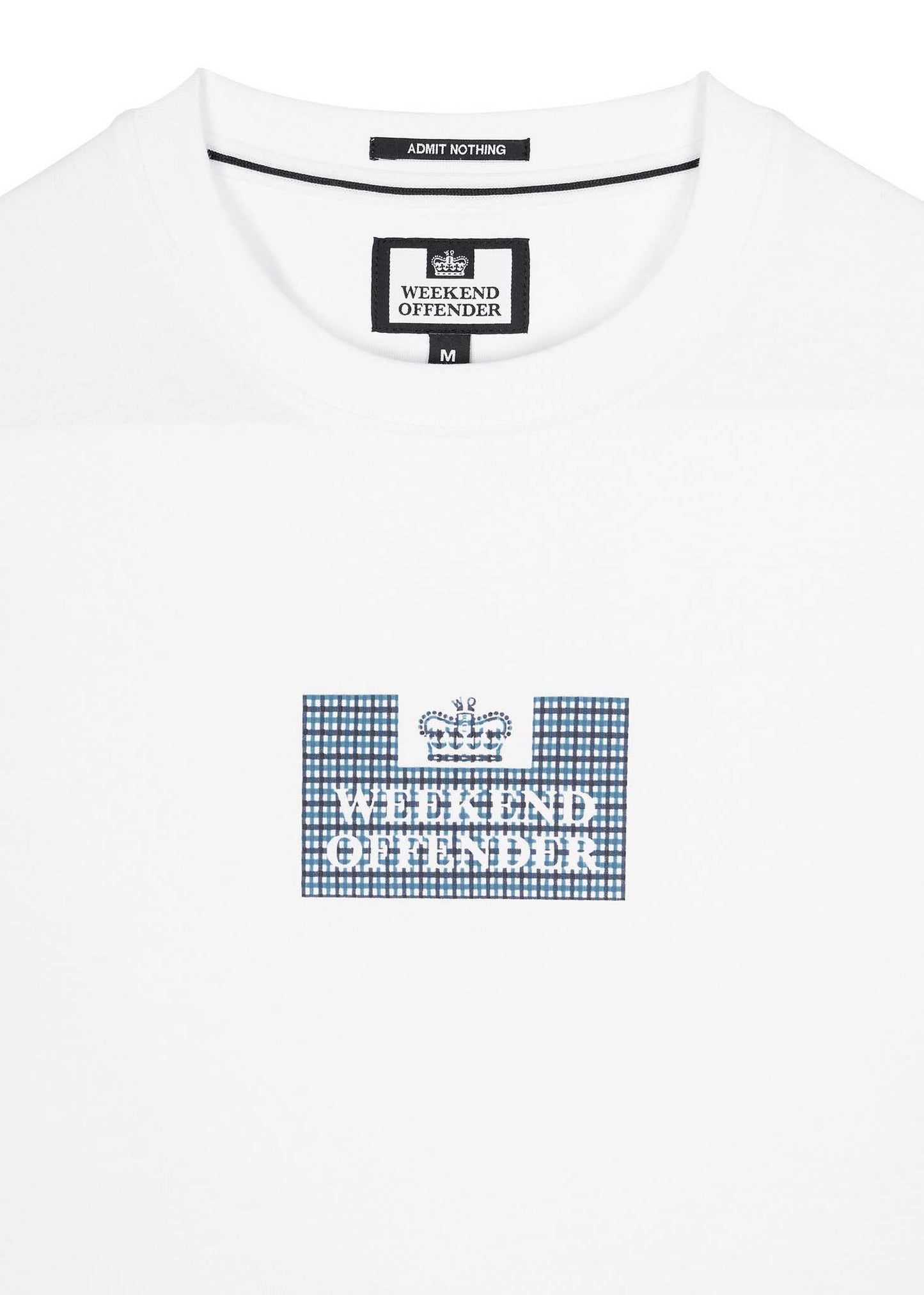 Weekend Offender T-shirts Dygas - white blue house check