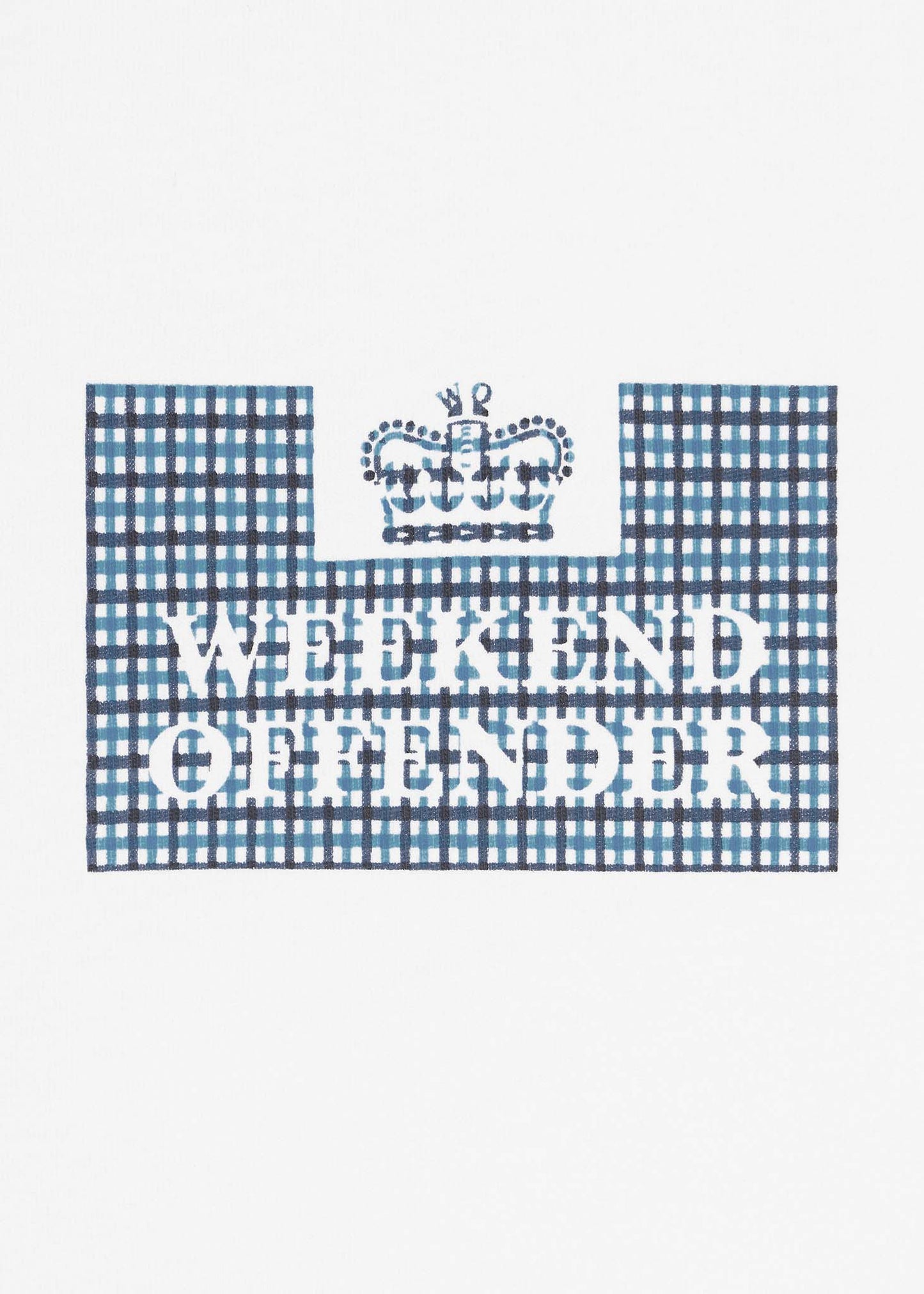 Weekend Offender T-shirts Dygas - white blue house check