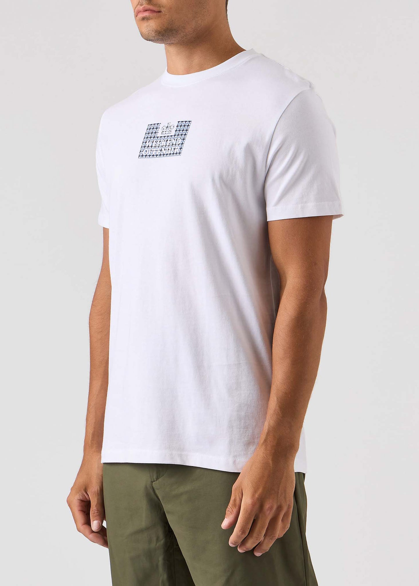 Weekend Offender T-shirts Dygas - white blue house check