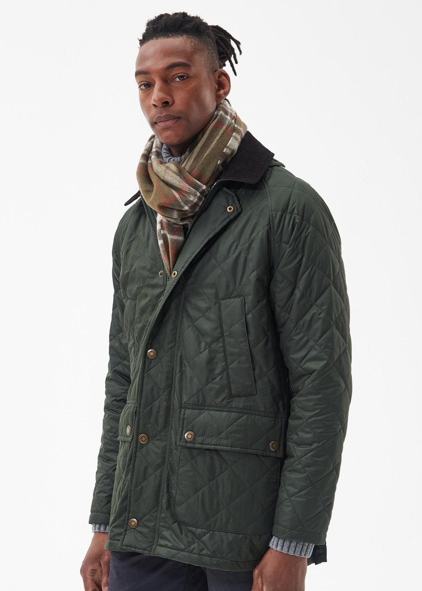 Barbour Sjaals Torridon highland plai - olive warm ginger