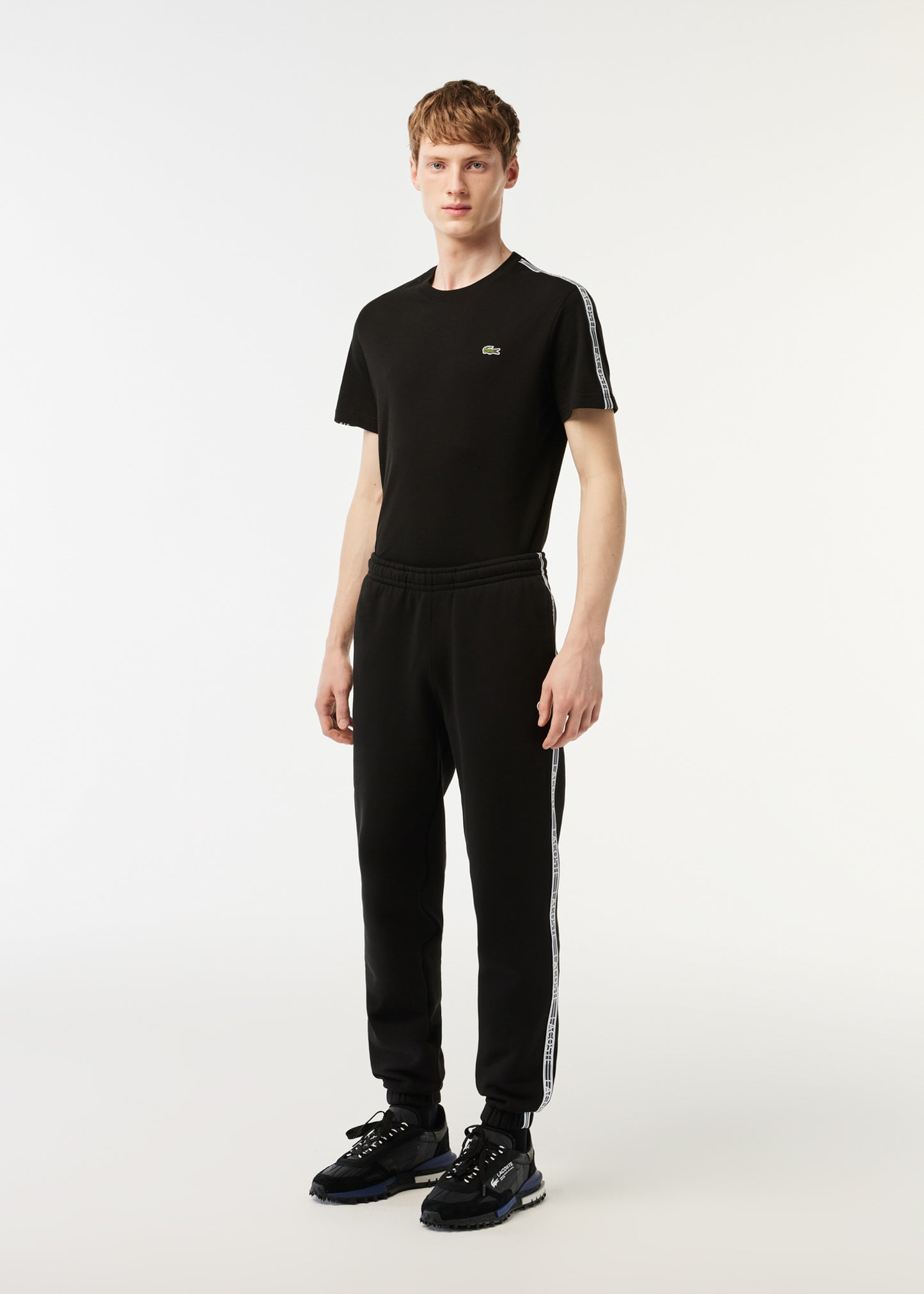 Lacoste Broeken Contrast stripe tracksuit trousers - black