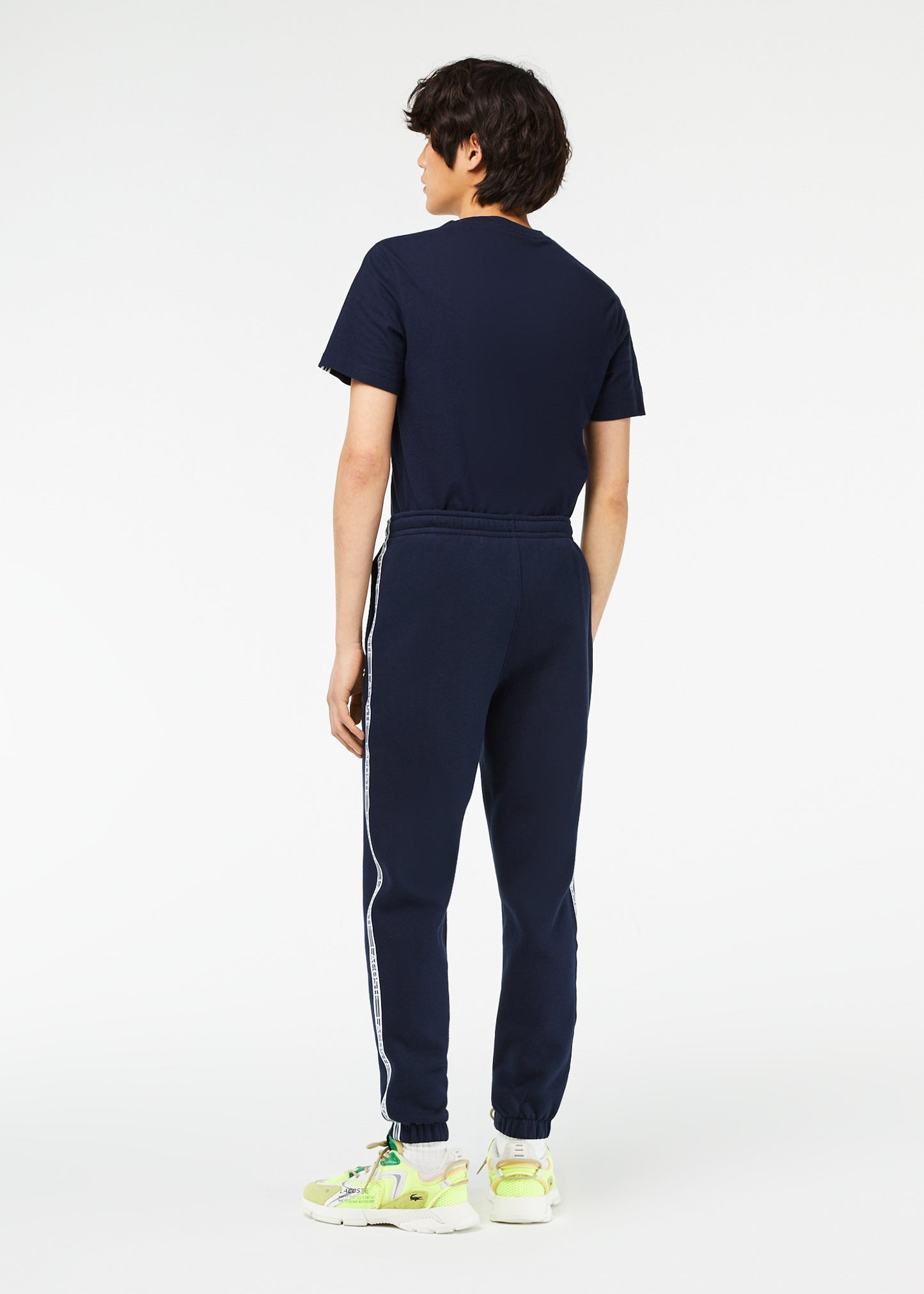 Lacoste Broeken Contrast stripe tracksuit trousers - navy blue