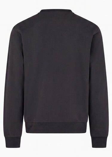 Aquascutum Truien Check shoulder crewneck fleece - black