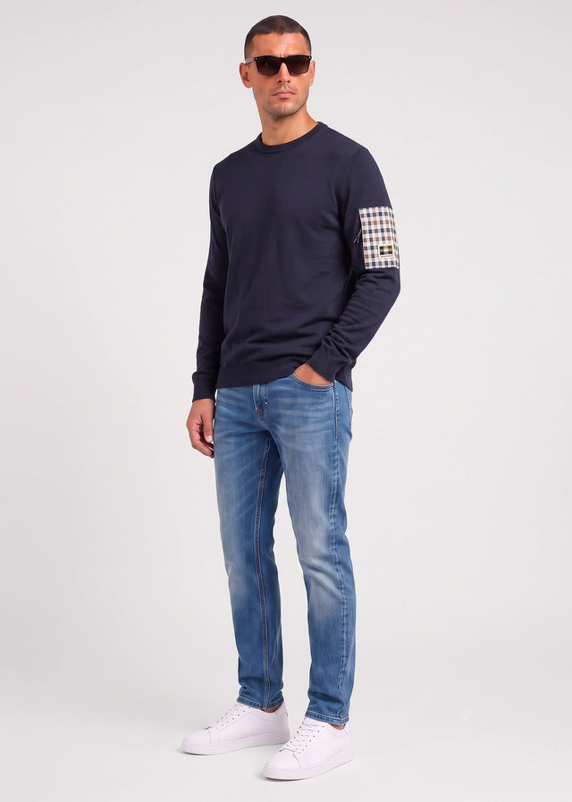 Aquascutum Truien Crewneck tech sweater - navy