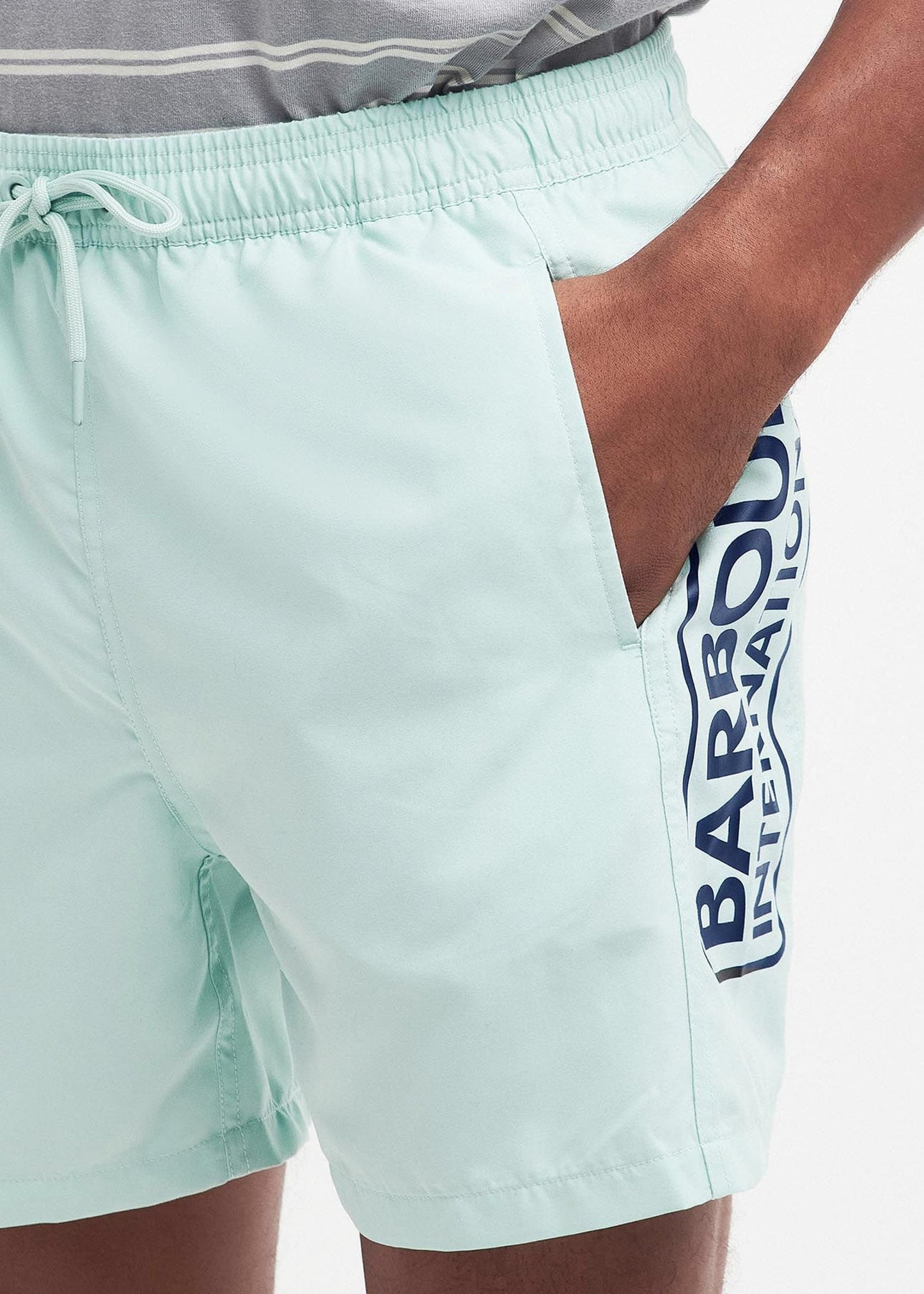 Barbour International Zwembroeken Large logo swim short - green fig