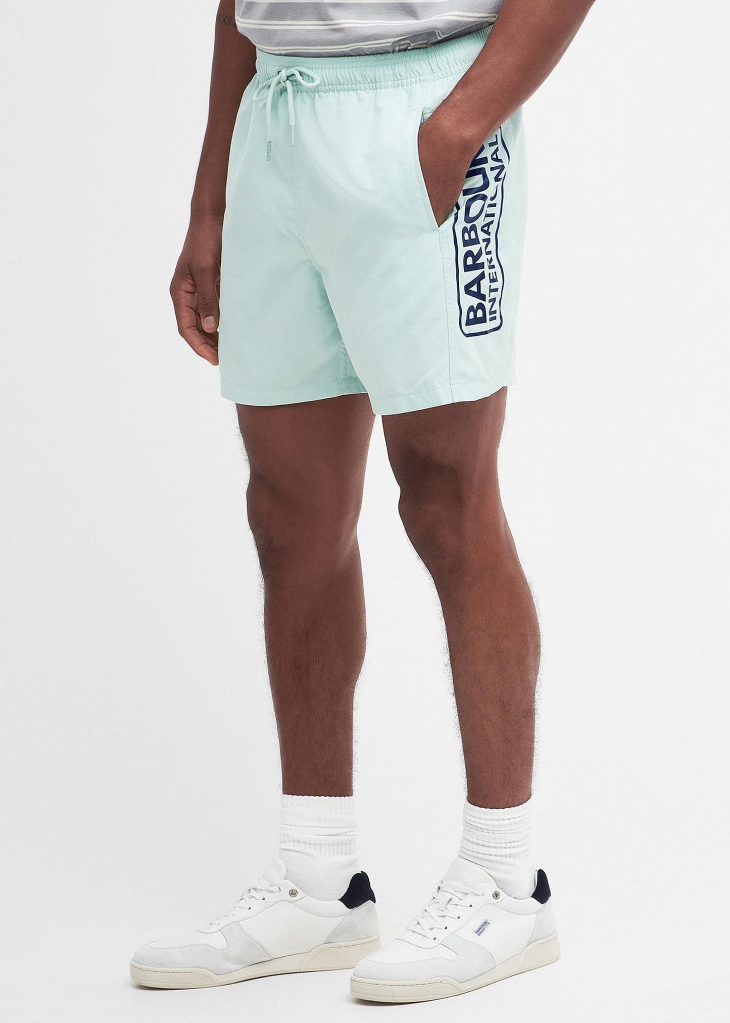 Barbour International Zwembroeken Large logo swim short - green fig