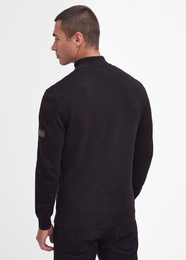 Barbour International Truien  Murrey quarter placket knit - black