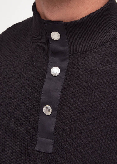 Barbour International Truien  Murrey quarter placket knit - black