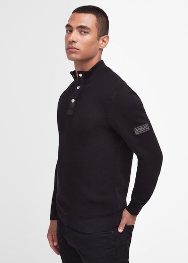 Barbour International Truien  Murrey quarter placket knit - black