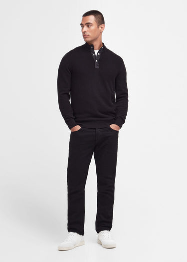 Barbour International Truien  Murrey quarter placket knit - black