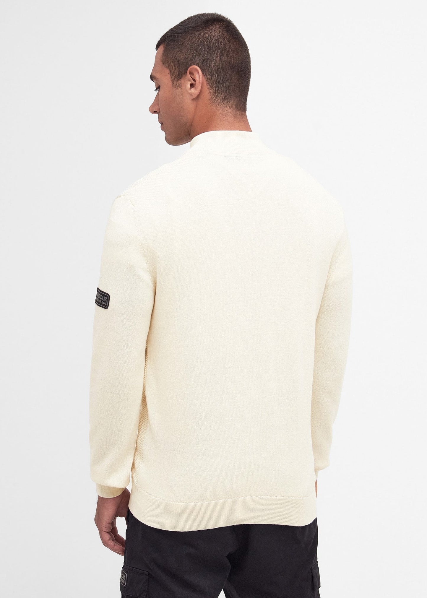 Barbour International Truien Murrey quarter placket knit - dove grey