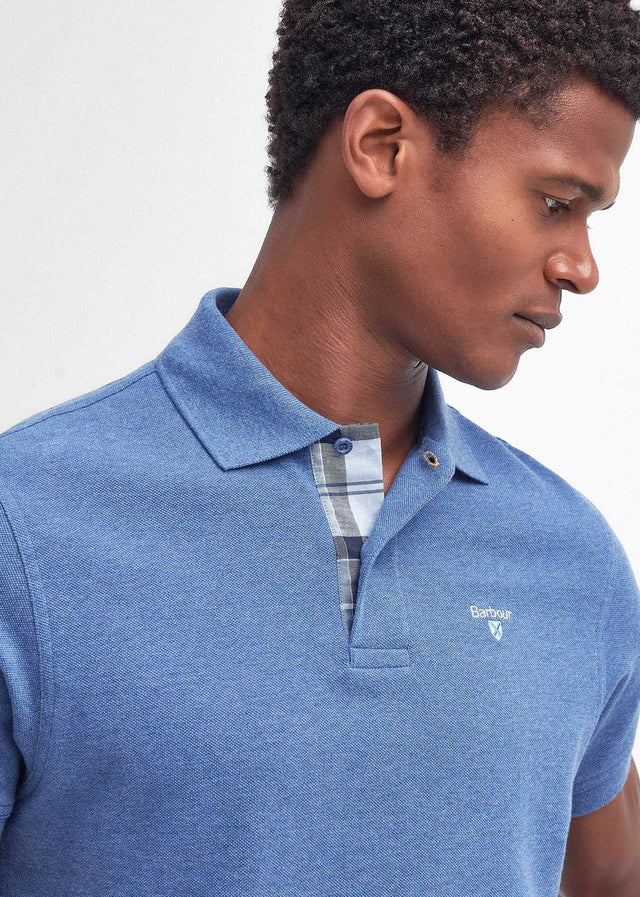 Barbour Polos Tartan pique polo - chambray marl