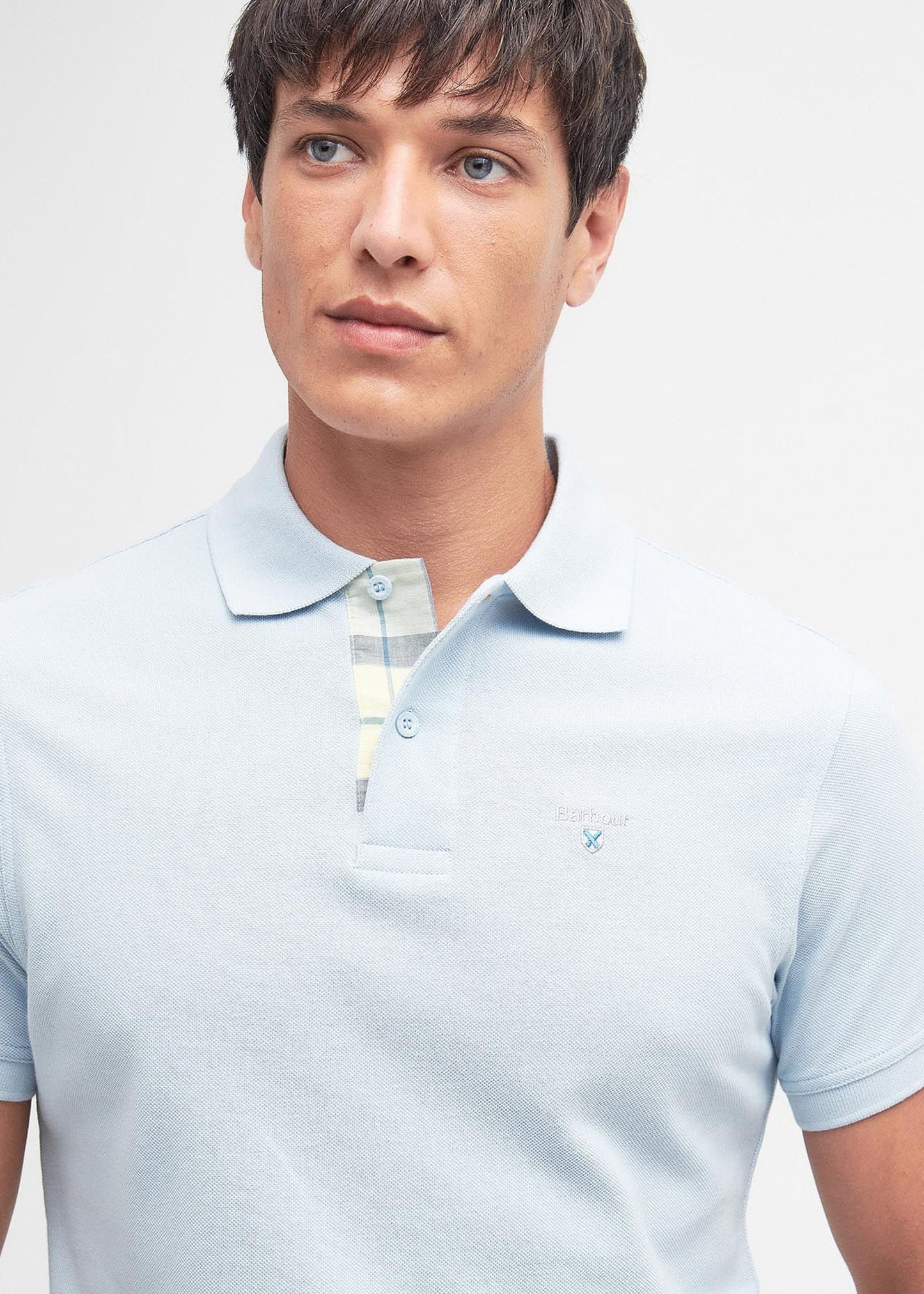 Barbour Polo's Tartan pique polo - niagra mist