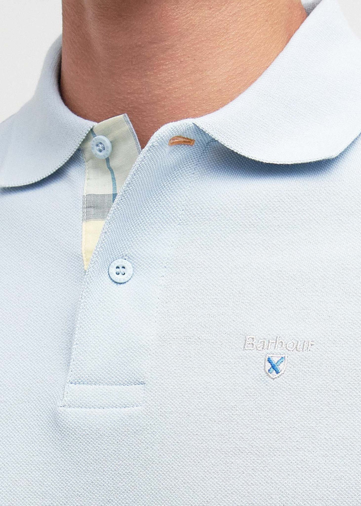 Barbour Polo's Tartan pique polo - niagra mist