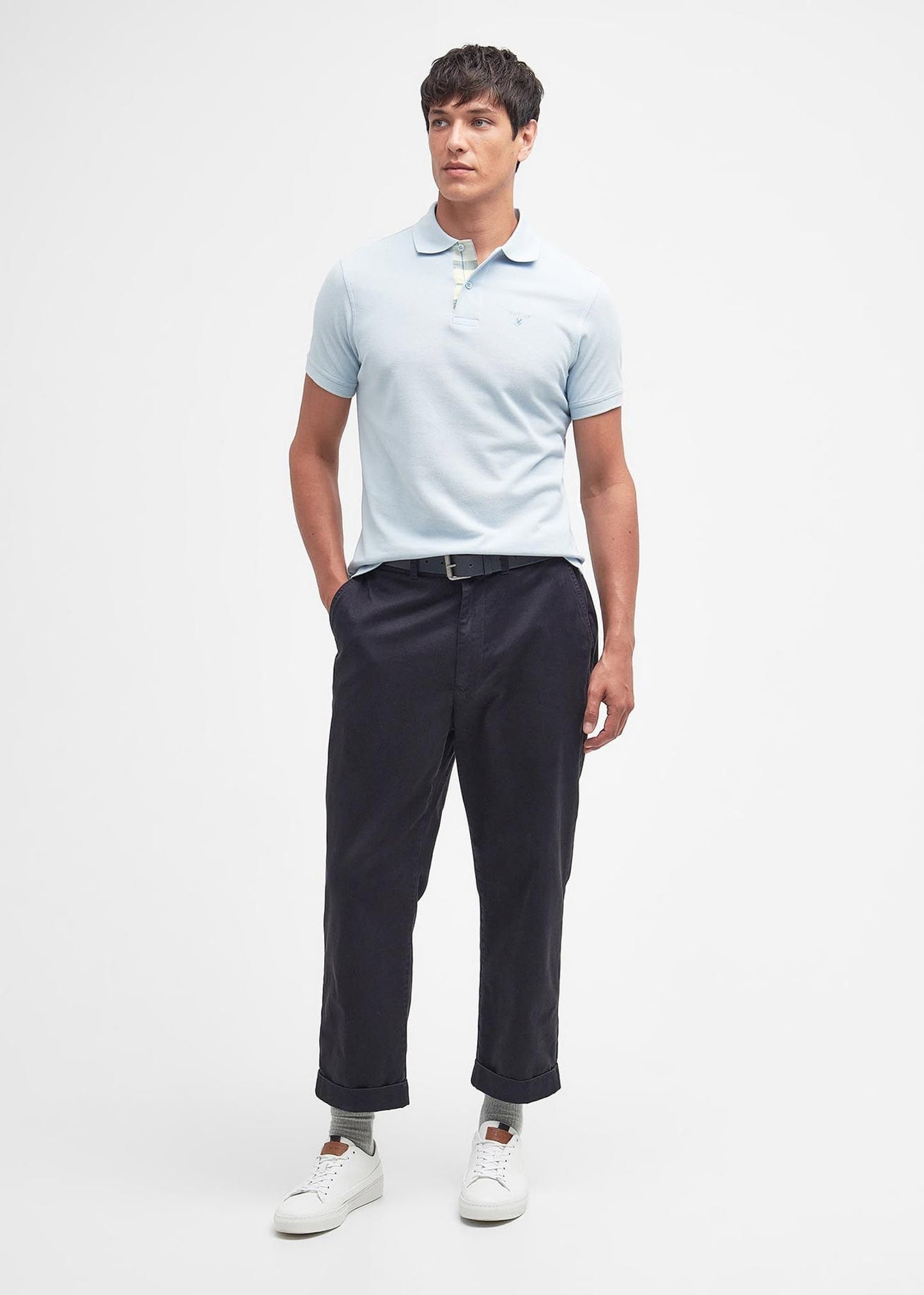Barbour Polo's Tartan pique polo - niagra mist