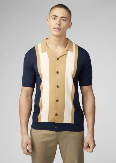 Ben Sherman Polo's  Resort button through polo -  dark navy