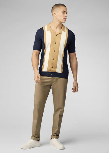 Ben Sherman Polo's  Resort button through polo -  dark navy