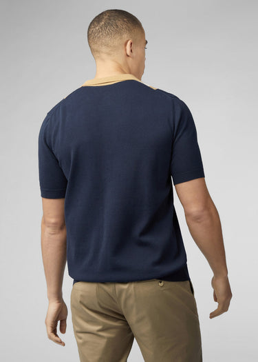 Ben Sherman Polo's  Resort button through polo -  dark navy