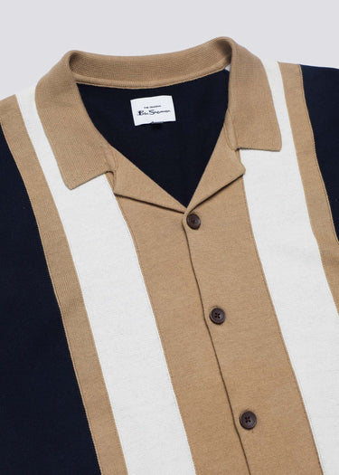 Ben Sherman Polo's  Resort button through polo -  dark navy