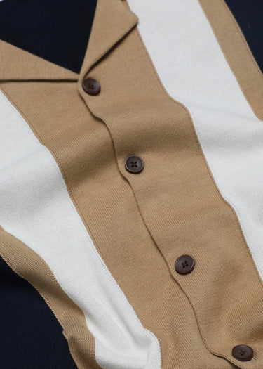 Ben Sherman Polo's  Resort button through polo -  dark navy