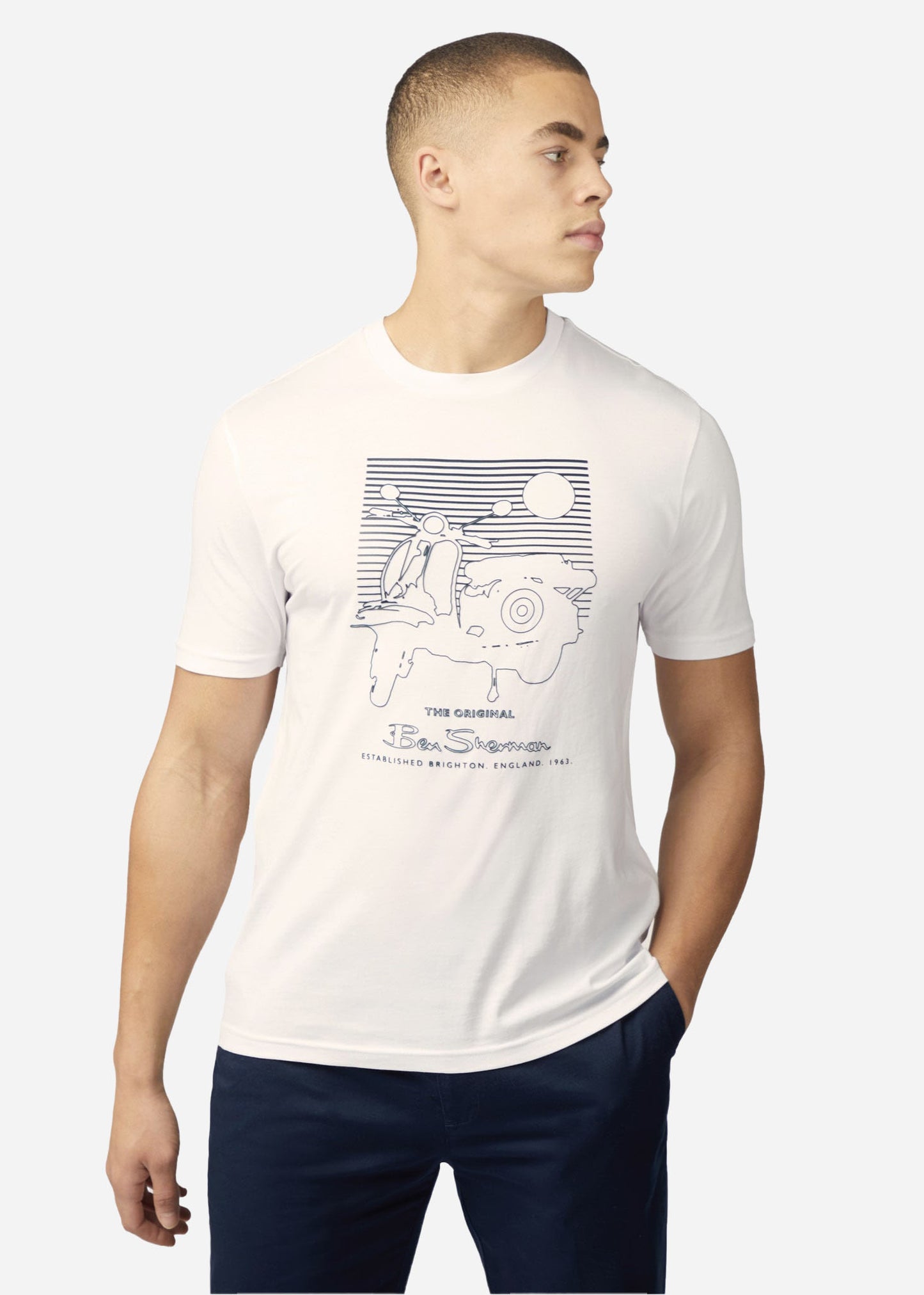 Ben Sherman T-shirts Summer scooter tee - white